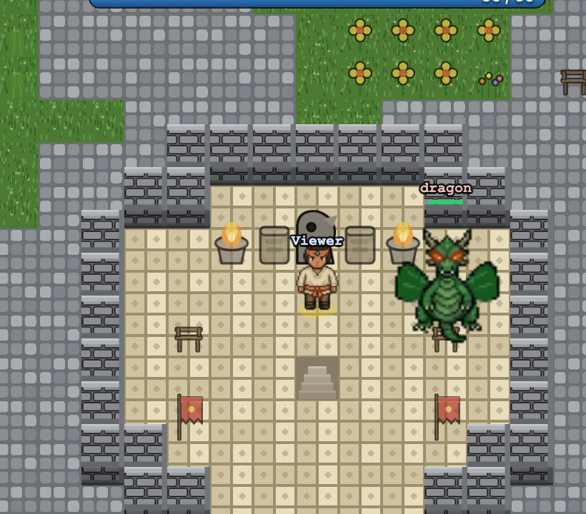 Dragon next to a hunter