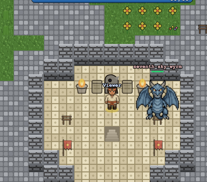 Seventh-Sky Wyrm next to a hunter